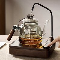 1000ml Easy Water‑Filling Borosilicate Glass Teapot Removable Glass Tea Strainer Wooden Heat‑Resistant Handle Tea‑making Pot