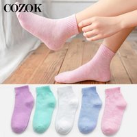 3 Pairs Solid Colors Women Cotton Socks High Quality Autumn Winter Calcetines Meias Daily Soft Spring Sock Lady Girl Sport Socks