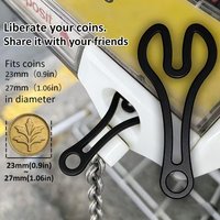 3Pcs Shopping Cart Token Keychain Eco Friendly PLA Key Ring Practical Coin Holder Charm Phone And Bag Decoration
