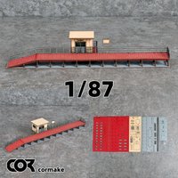 Assembly Architectural model train Railway model railway station platform miniature sand table diorama ho scale model kit 1/87