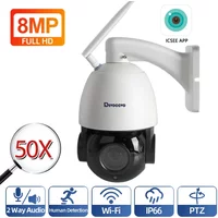 Icsee WiFi PTZ Security Camera 8MP 50X 30x Optical Zoom Outdoor Wireless 4K CCTV Camera Video Surveillance Human Detection