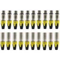 20pcs 10sets Colorful 3Pin XLR Female Jack Male Plug 3 Pole XLR Socket Microphone Connector Amplificador de audio Audiophile