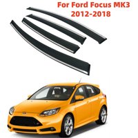For Ford Focus 3 MK3 2012-2018 Hatchback and Sedan Window Visors Rain Guard Side Vent Deflector Steering Steel Moulding Trim