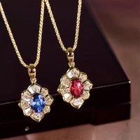 Huitan Gorgeous Pendant Box Chain Necklace Lady Temperament Luxury Party Jewelry with Bright Zirconia Gold Color Accessories