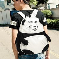 Fashion Funny Panda Pattern Backpack Streetwear Popular Originality Schoolbag Men Women Casual Large Capacity Computer Backpack