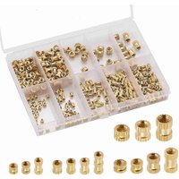 280PCS M2 M2.5 M3 M4 Female Thread Knurled Screw Nut Brass Threaded Insert Embedment Nuts Assortment Kit 3D Printing Accessories