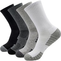 6 Pairs New Men Long Sport Socks Compression Socks Breathable Basketball Socks Cushion Running Socks White/Black Plus Size 38-46