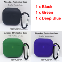 3pcs Case For Airpods 4 /Protective Case For Airpods4 /Soft Cover Case For Airpods 4 /Silicone Cover Case For Apple Airpods4