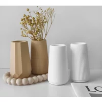 Round Stripe Vase Silicone Mold Plaster Epoxy Resin Candle Jar Casting Mold Cylindrical Home Decor DIY Storage Box Crafts Making