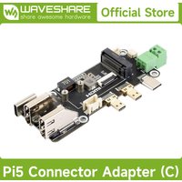 Waveshare PCIe To M.2 Multifunctional Adapter, Compatible with Raspberry Pi 5, Two Power Supply Methods, Supports Dual 4K