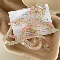 Korean Print Flower Mobius Strip Bow Musical Notes Hair Claw Clips Large Barrettes Strong Hold Ponytail Clamp Hair Accessories