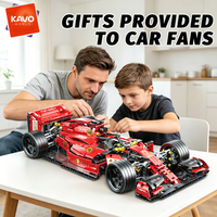 KAVOWORLD 1:10 Scale Large Formula Red Race Car Building Blocks Set 1137pcs Model Car Building Toy Fun Family Project for Adults