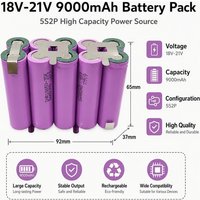 9000mAh 18V/21V Schraubendreher-Akkupack – 5S2P, basierend auf Samsung 35E 18650 Zellen, punktschweißfertig