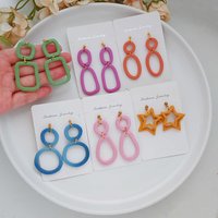 Geometric Shape Hollow Polymer Clay Mold Star/Oval/Circle Soft Pottery Earrings Polymer Clay Cutter DIY Jewelry Cutting Tool