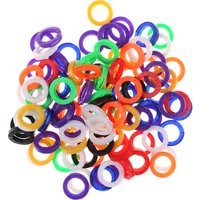 10/32/50Pcs 100% Brand New and High Quality Candy Color Hollow Silicone Key Cap Covers Topper Keyring Circle Holder