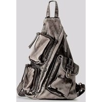 Annmouler Designer Backpacks for Women Soft Washed Letaher Sling Chest Bag Vintage Multi-pockets Punk Style Small Bag