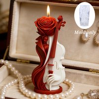 Rose Violin Woman Candle Mold 3D Silicone Mold for Resin Plaster Soap Making Flexible Reusable Easy Demold Heat Resistant DIY Ho