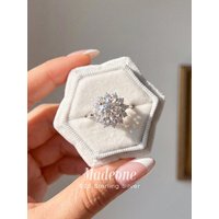 925 Sterling Silver Fashion Shiny Unique Flower Zircon Ring for Women Engagement Wedding Luxury High Quality Fine Jewelry