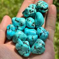 50/100g Turquoise Stones Vibrant Blue-Green with Black Veins,for DIY Jewelry Making,Aquarium Decor,Home Decoration Party Supplie