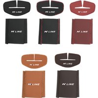 2pcs Leather Car Seat Belt Buckle Protector Cover Anti Slip Cover For Hyundai N Nline Tucson Kona Sonata Veloster i20 i30