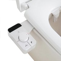 Adjustable Water Pressure Ass Sprayer Bidet Sprayer Attachment Non-Electric Ultra-Slim Toilet Seat Attachment Dual Nozzle Bidet