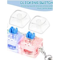 4-Button Light Up Keyboard Keychain Clickable LED Button Fidget Tool with Lights for Stress Relief Anxiety People Desk Accessory