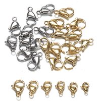 20pcs/lot 9-15mm Stainless Steel Lobster Clasps for Jewelry Making Findings Accessories