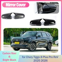 Car Mirror Cover for Chery Tiggo 8 Plus Pro ReV 2025 2026 ABS Sticker Cap Wing Carbon Fiber Black Trim Shell Part Accessories
