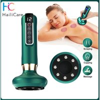 6/12 Gear Electric Cupping Massager Vacuum Suction Cup GuaSha Anti Cellulite Beauty Health Scraping Heat Body Slimming Massage