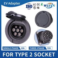 WUFEN Type 2 Female Socket Connector Outlet CE IEC 62196-2 32A 3P 22KW 4 Point Fixed AC EV Charging Suitable for Charging cable