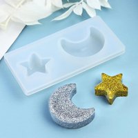 Moon and Star Epoxy Resin Molds,DIY Pendant and Keychain Crafting,Soft Silicone Mold Set, Moon and Star Shapes Durable Materials