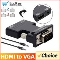 HDMI-kompatibel Buchse Auf VGA Stecker Konverter 3,5mm Audio Kabel Adapter 1080P HD Video Ausgang für PC Laptop TV Monitor Projektor