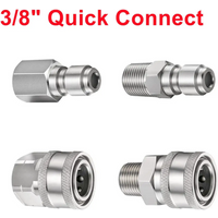 Stainless 3/8" Quick With G3/8 Male Female Connector&plug Thread High Pressure Washer Fitting Accessories Car Otto the Auto Wash