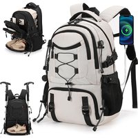 USB Climbing Backpack Travel Laptop Lightweight Rucksack with Shoes Pack Outdoor Camping Hiking Knapsack Sports Gym Schoolbag