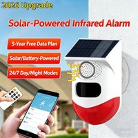 Tuya – détecteur de mouvement infrarouge intelligent WiFi, solaire, extérieur, PIR, sirène stroboscopique sans fil, alarme sonore, télécommande étanche