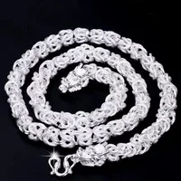 wholesale Sterling Silver necklace for men classic 8MM faucet dragon 60cm Charm high quality Fashion jewelry wedding