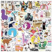 60/120PCS Cartoon Camel Llama Cartoon Graffiti Sticker Car Luggage Scooter Waterproof Stationery Stickers