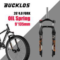 BUCKLOS 26*4.0 Bike Forks 100mm Travel Preload Adjust Suspension Fork Manual 9*135mm QR Disc Brake MTB E-Bike Forks Bike Parts