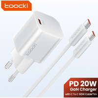 Toocki PD 20W Type C GaN Charger Fast Charging For iPhone 17 16 Pro Max Samsung Xiaomi Mini KR Plug USB-C Charger With 60W Cable
