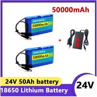 NEW 6S1P 18650 rechargeable lithium battery pack DC 24V 50Ah battery, suitable for monitoring cameras, with 25.2V1A charger
