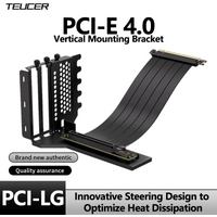 TEUCER PCI-1 GPU Vertical Mounting Bracket Kit PCIe 4.0 X16 Riser Cable 200mm Graphics Card Steering Mount for Enhanced PC Build