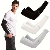 3pairs Sunscreen ice sleeves for men and women, anti UV summer outdoor sleeves, simple ice silk sunscreen sleeves