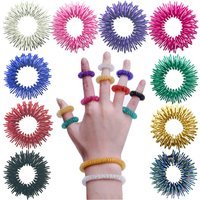 5-15pcs Youth Stainless Steel Ring Set Adult Stress Relieving Massager Fidget Toy Finger Pressure Ring Massage Tool