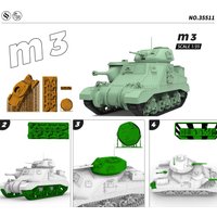 US M3 Grant Medium Tank MRY-SFW SS511 1/72 1/35 1/48 25mm Military Model Kit Miniature