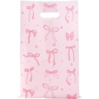 10/25/50pcs Sweet Bow Gift Packing Bag Thicken Pink Snack Package Bag Plastic Kawaii Candy Cake Storage Bag for Girls Birthday