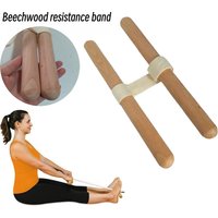 Resistance Band Wooden Beech Handle Portable Exercise Equipment Shoulder and Joint Rehabilitation Home Fitness