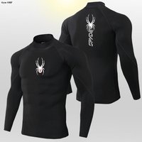 High Neck Men Bodybuilding Sports Tight T-Shirt Compression Tee Shirt Gym Quick Dry Running Tshirt Male Workout Top Fitness