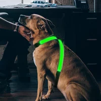 8 Color LED Pet Dog Luminous Harness Rechargeable Flashing Light Up Night Safety Dog Vest Harness New Style