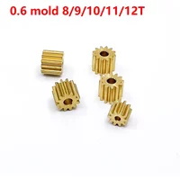 0.6 Modulus Brass Copper Metal Gear 8T 9T 10T 11T 12T Toy Car Motor Spindle Pinion Gearwheel Fit 2mm 2.3mm 3mm 3.175mm Shaft