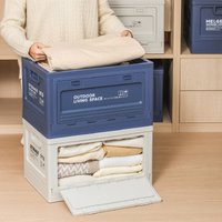 Outdoor Camping Storage Box Side Doors Camping Wooden Cover Folding Box Car Trunk Storage Box Plastic Storage Box
